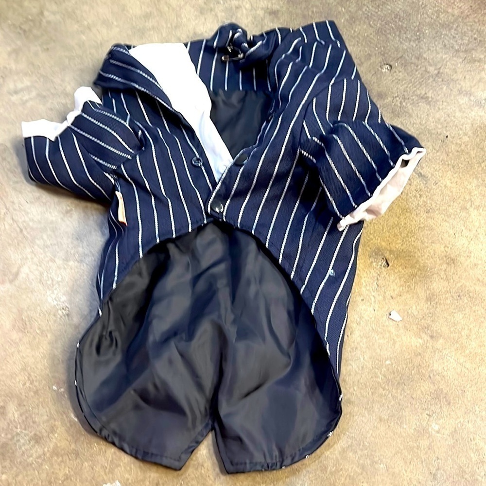 Medium size dog tuxedo, dark blue